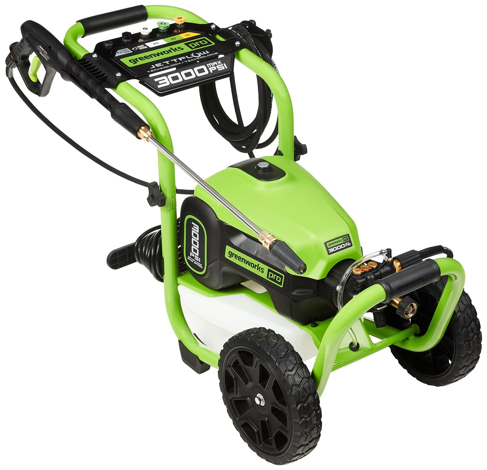 Greenworks Pro JetFlow 3000 PSI Corded Electric Pressure Washer w/ Hose, Lance