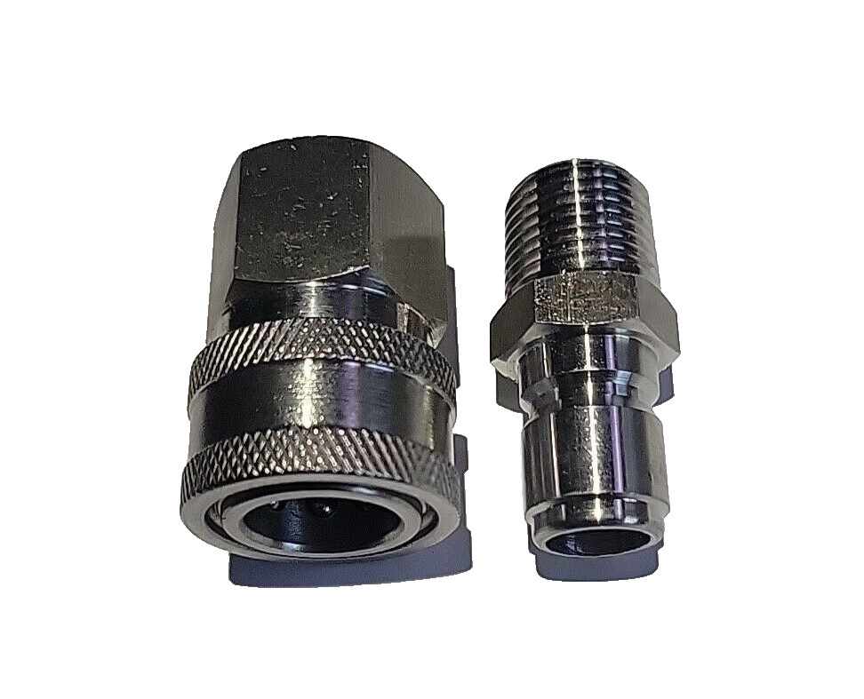 MTM 1/2 NPT -1/2 Female Quick Connect SS Coupler Set 24.0065 Hydro Excavating