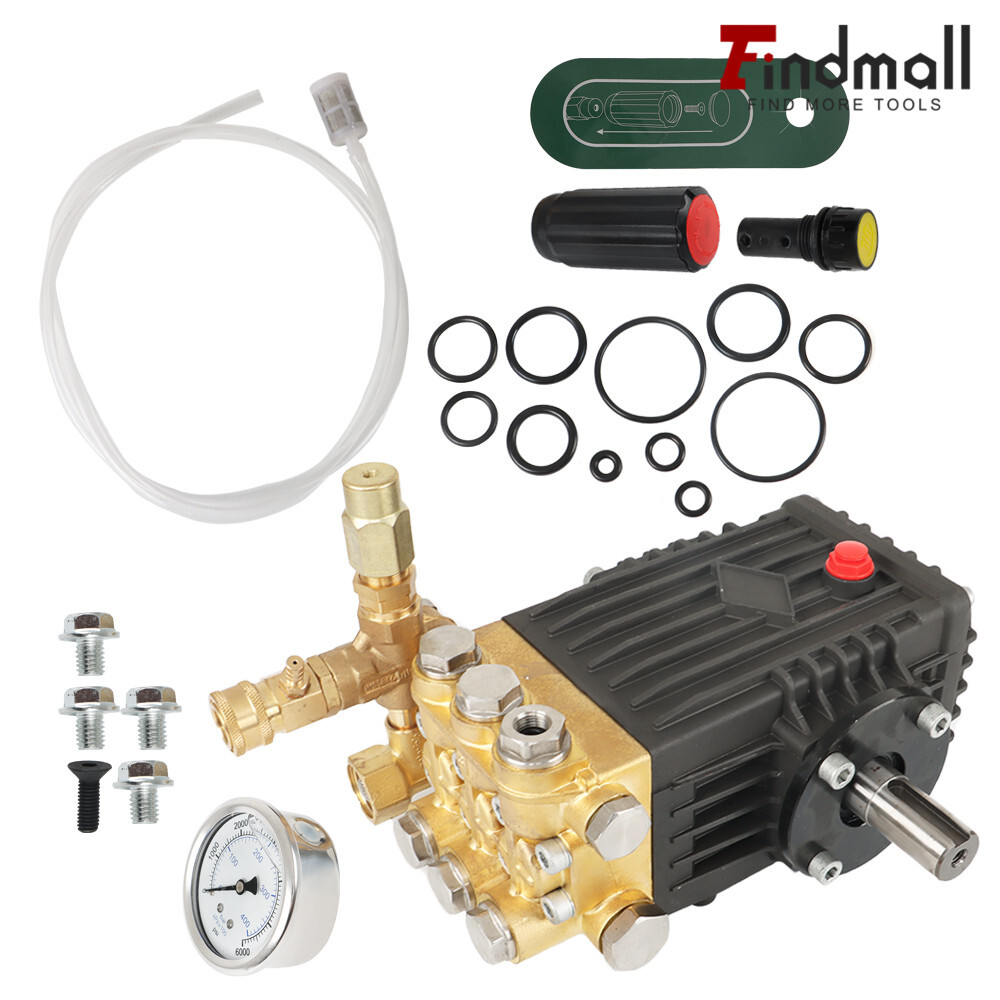 Findmall Pressure Power Washer Pump 24mm Solid Shaft 3600 PSI 4.9GPM Belt Drive