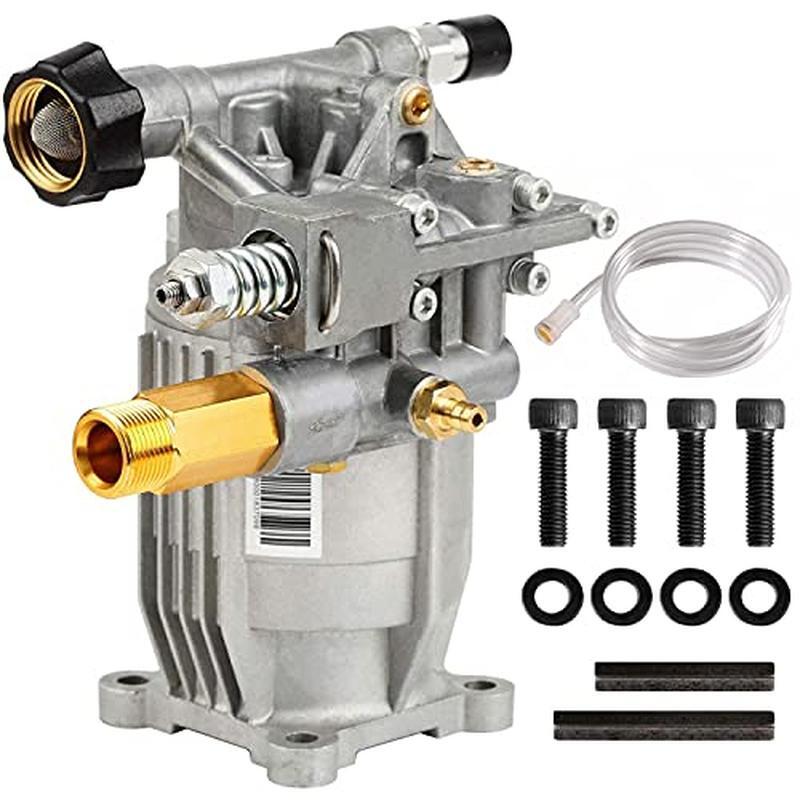 3/4In Shaft Horizontal Pressure Washer Pump 3400 PSI 2.5 GPM Durable Replacement