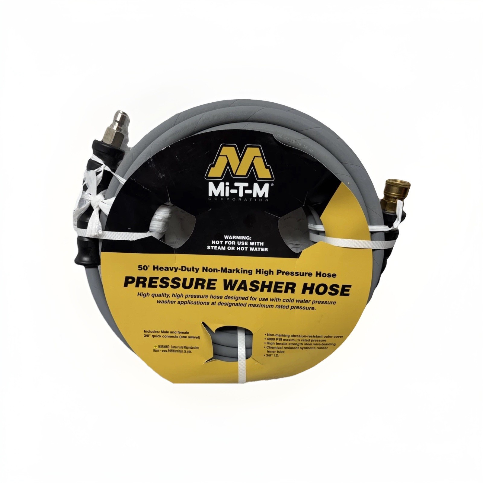 Mi-T-M AW-0851-0338 50′ x 3/8″ Pressure Washer Hose 4000psi w/Quick Connect NEW