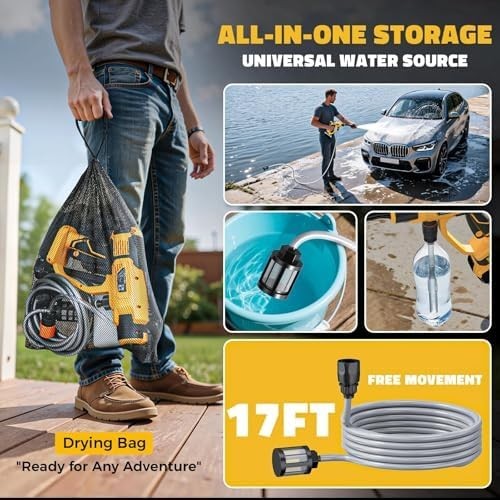 Cordless Pressure Washer for Milwaukee M18 Battery, Portable Cordless Power Wash