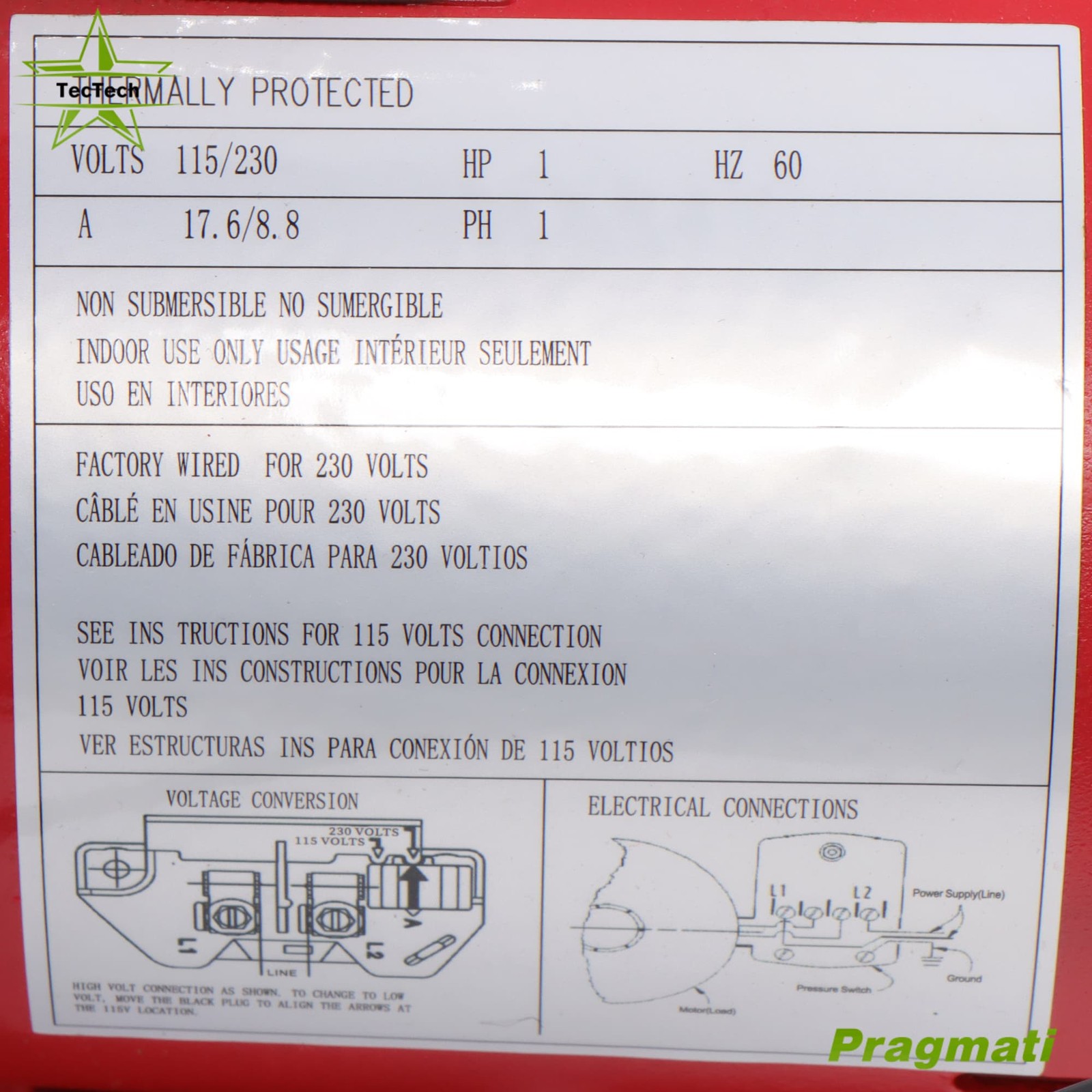 1 HP 23 GPM Dual Voltage Red 115/230 Volt Cast Iron Shallow Well Jet Pump 602208