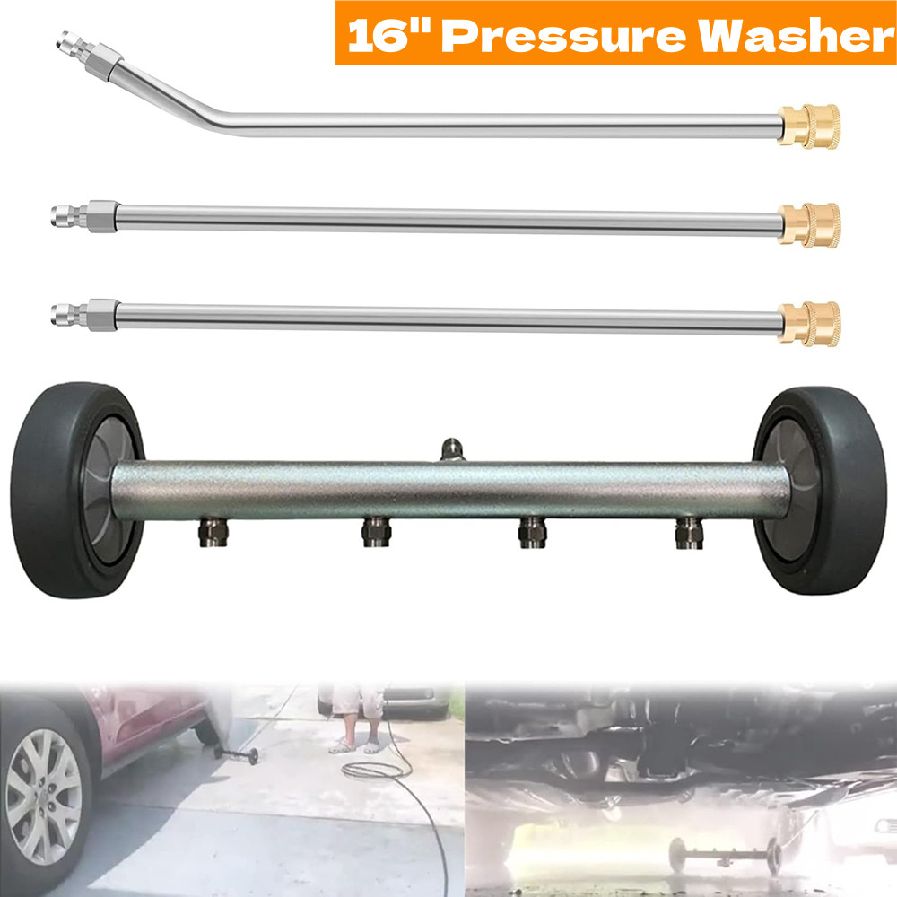 2-in-1 Pressure Power Washer Undercarriage Under Car Cleaner 16inch Water Broom