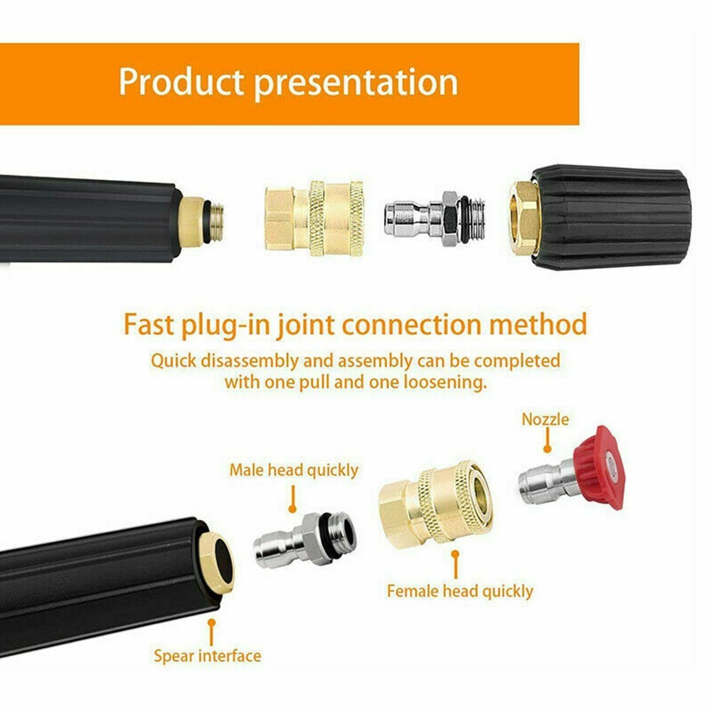 Pressure Washer Coupler 2 Safety Fittings Brass Material Up To 4000 PSI