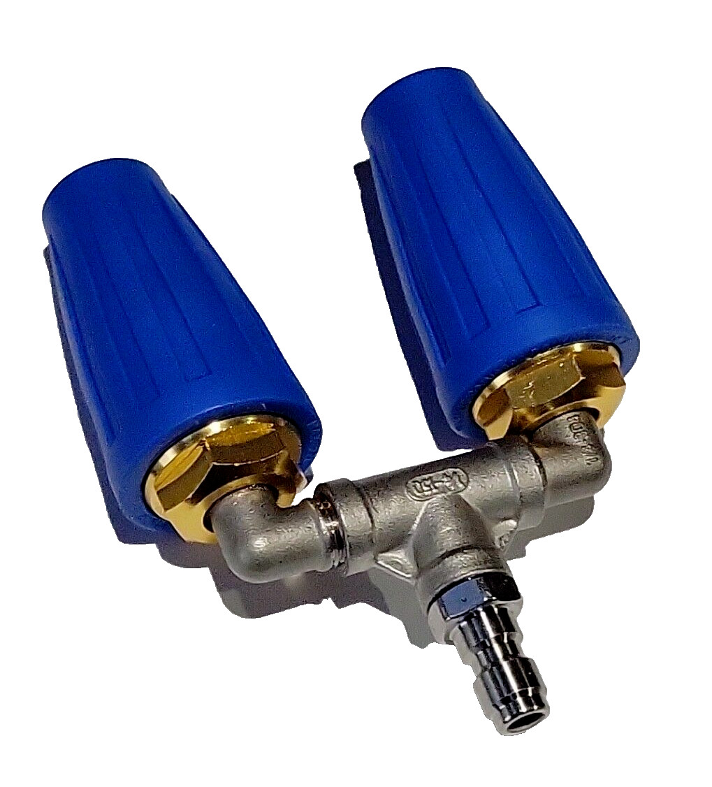 High Pressure Washer Rotating Dual Turbo Nozzle Spray Tip 1/4 4000PSI 4-6GPM