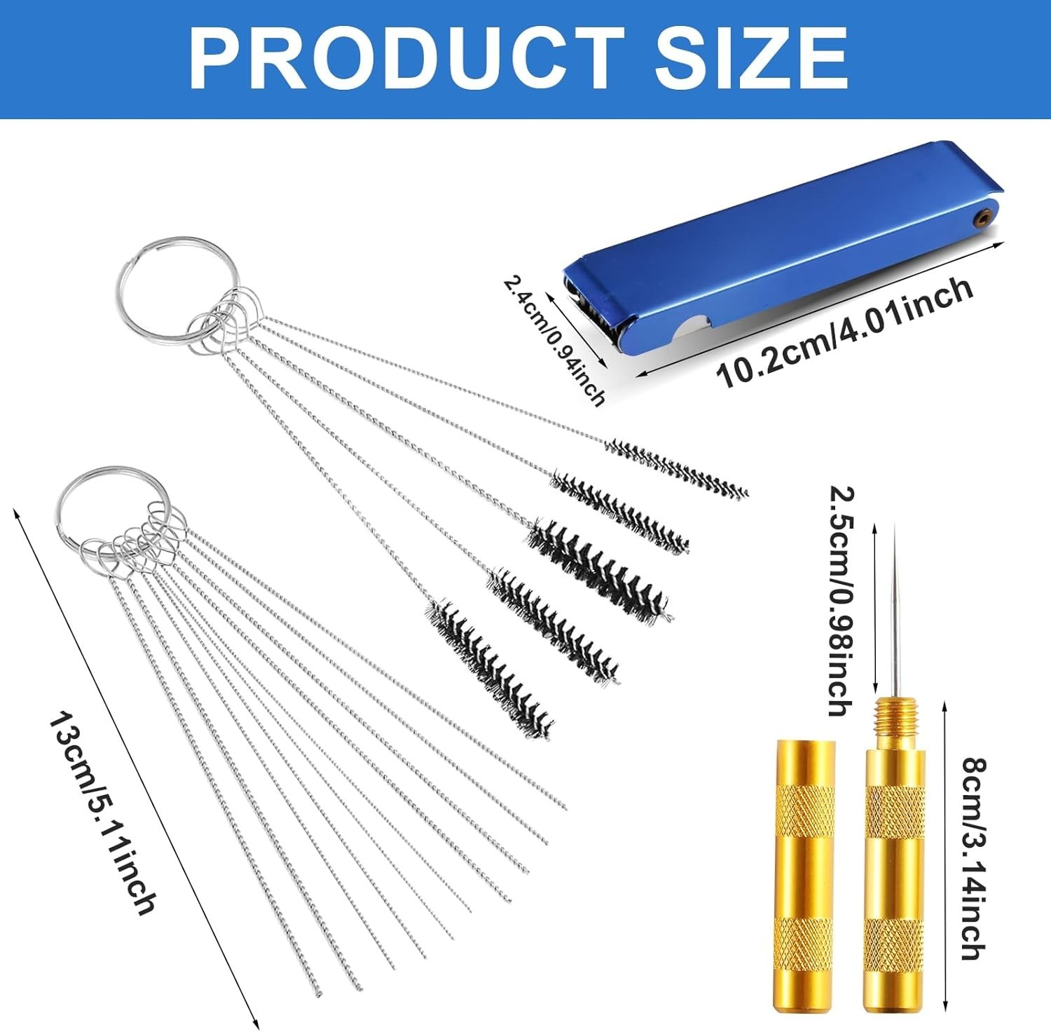 Carburetor Cleaning Kit, Torch Tip Cleaner, Stainless Steel 13 Clean Line Se…