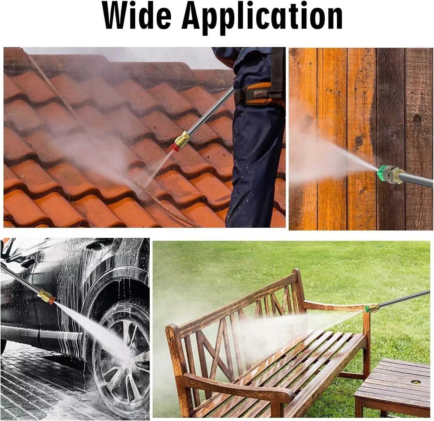 Voodoo Ride 1800W Pressure Cleaner: 26ft Steel-Braided Hose with 4 Spray Tips