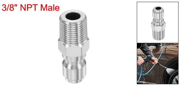 Pressure Washer Adapter, 3/8″ NPT Male Stainless Steel Fittings
