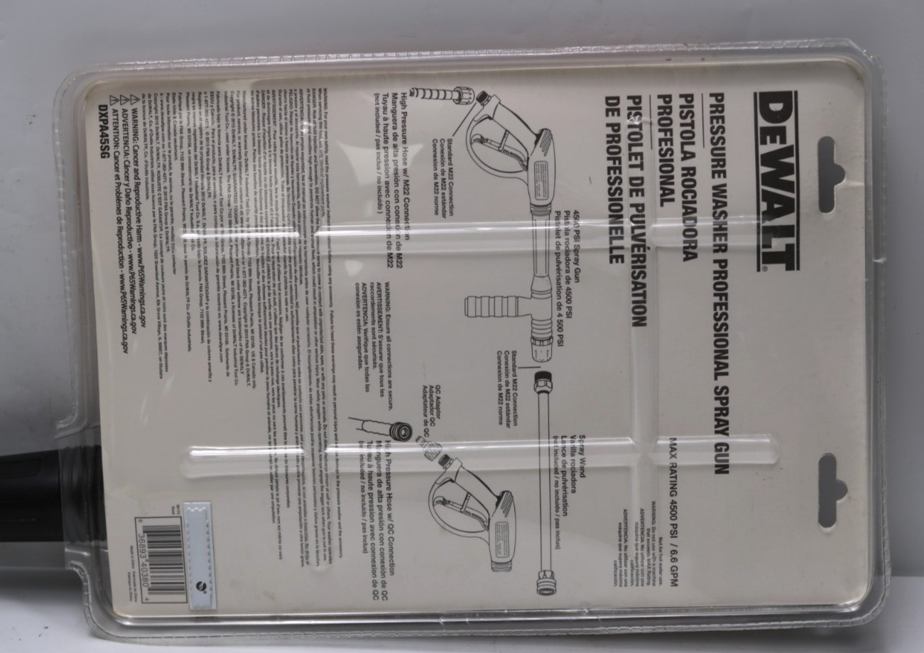 DEWALT DXPA45SG Pressure Washer Professional Spray Gun 4500 PSI – NEW!