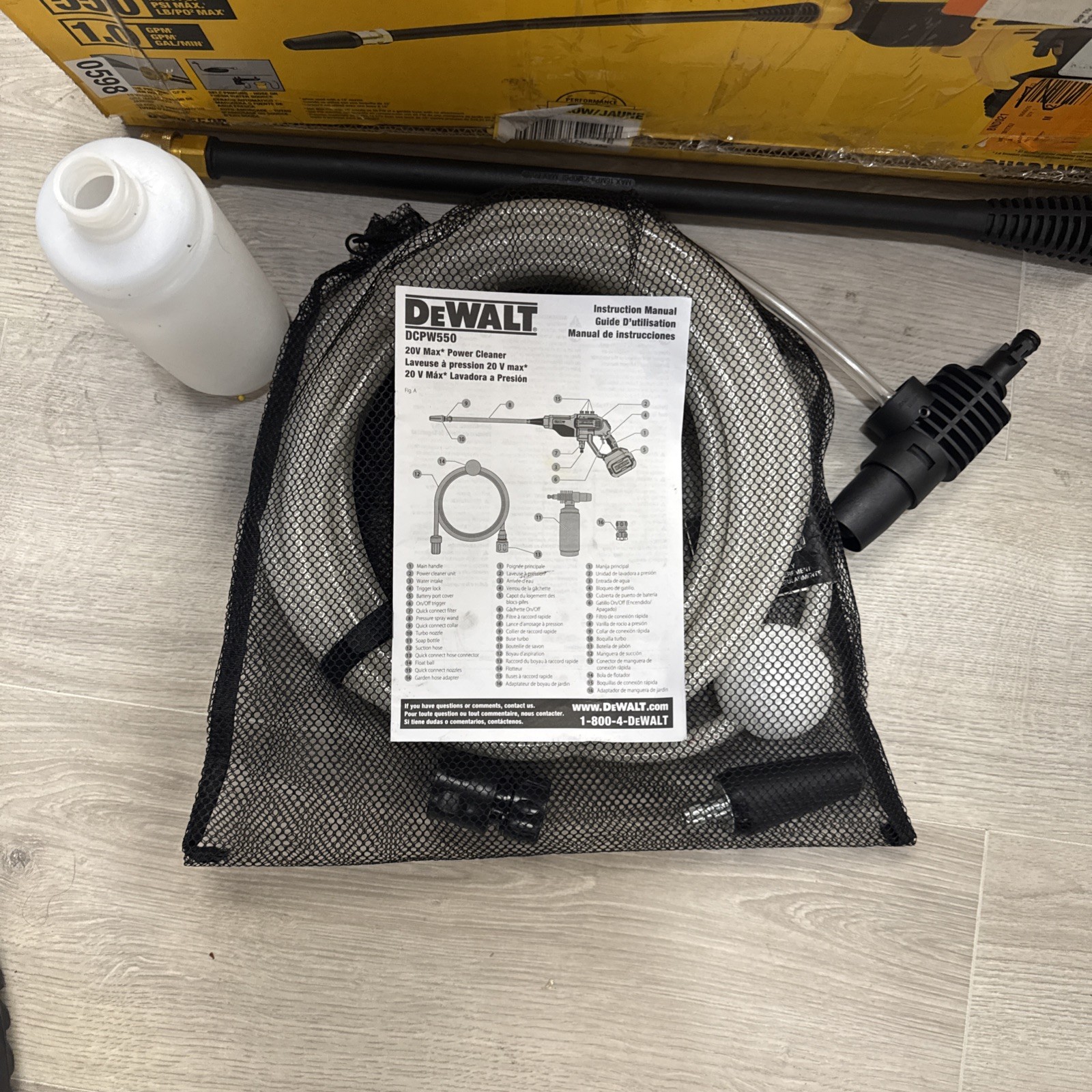 DeWalt DCPW550B 20V MAX 550 PSI Cordless Power Cleaner Open Box Tool Only