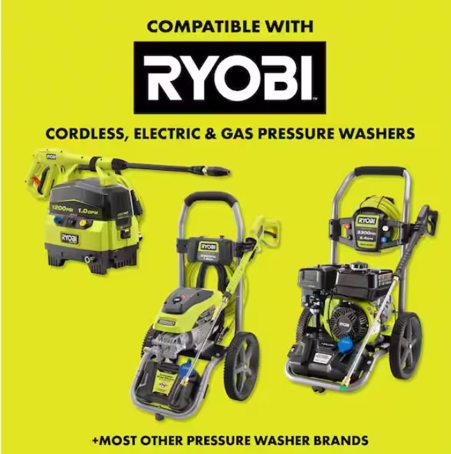 Ryobi 5-in-1 3300 PSI Gas and Electric Pressure Washer Nozzle Fits Most Brands!