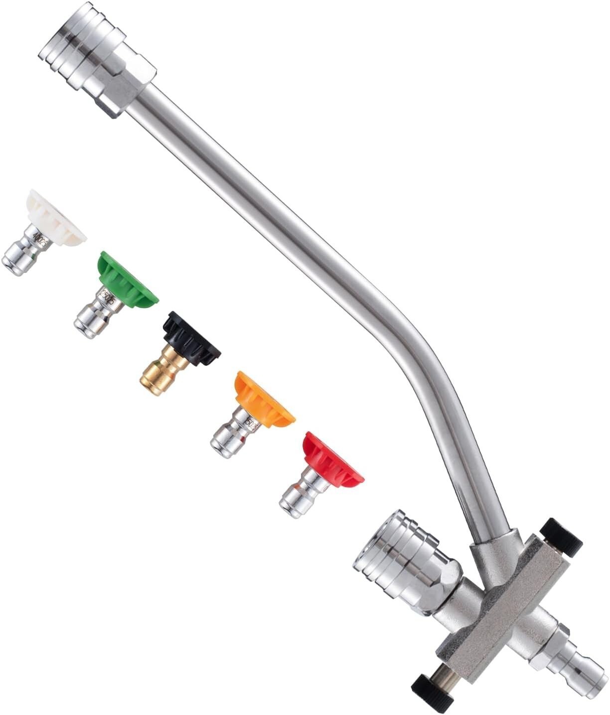 Foam Cannon Dual Connector Accessory Dual-Purpose Switch Spray Gun w/5 Nozzles