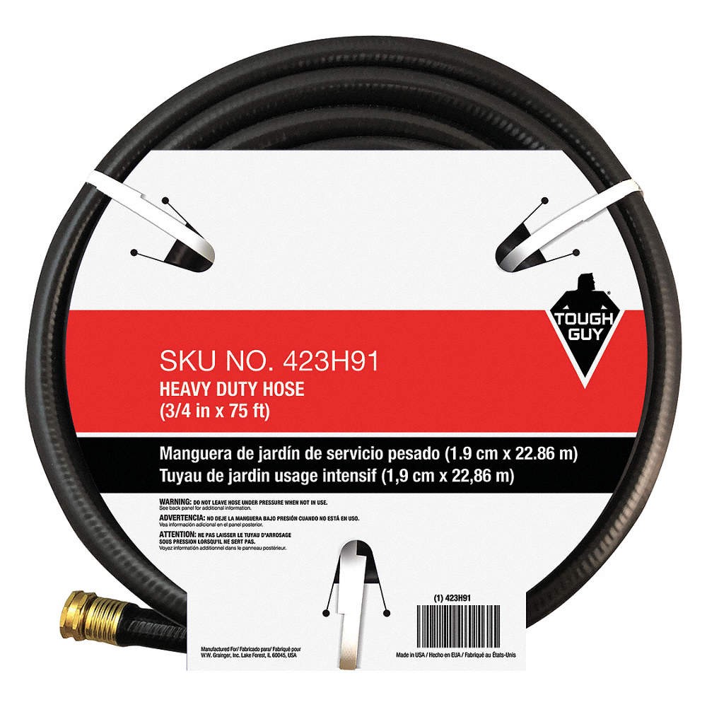 GRAINGER APPROVED 423H91 Water Hose,3/4″I.D.75 ft.,PVC 423H91