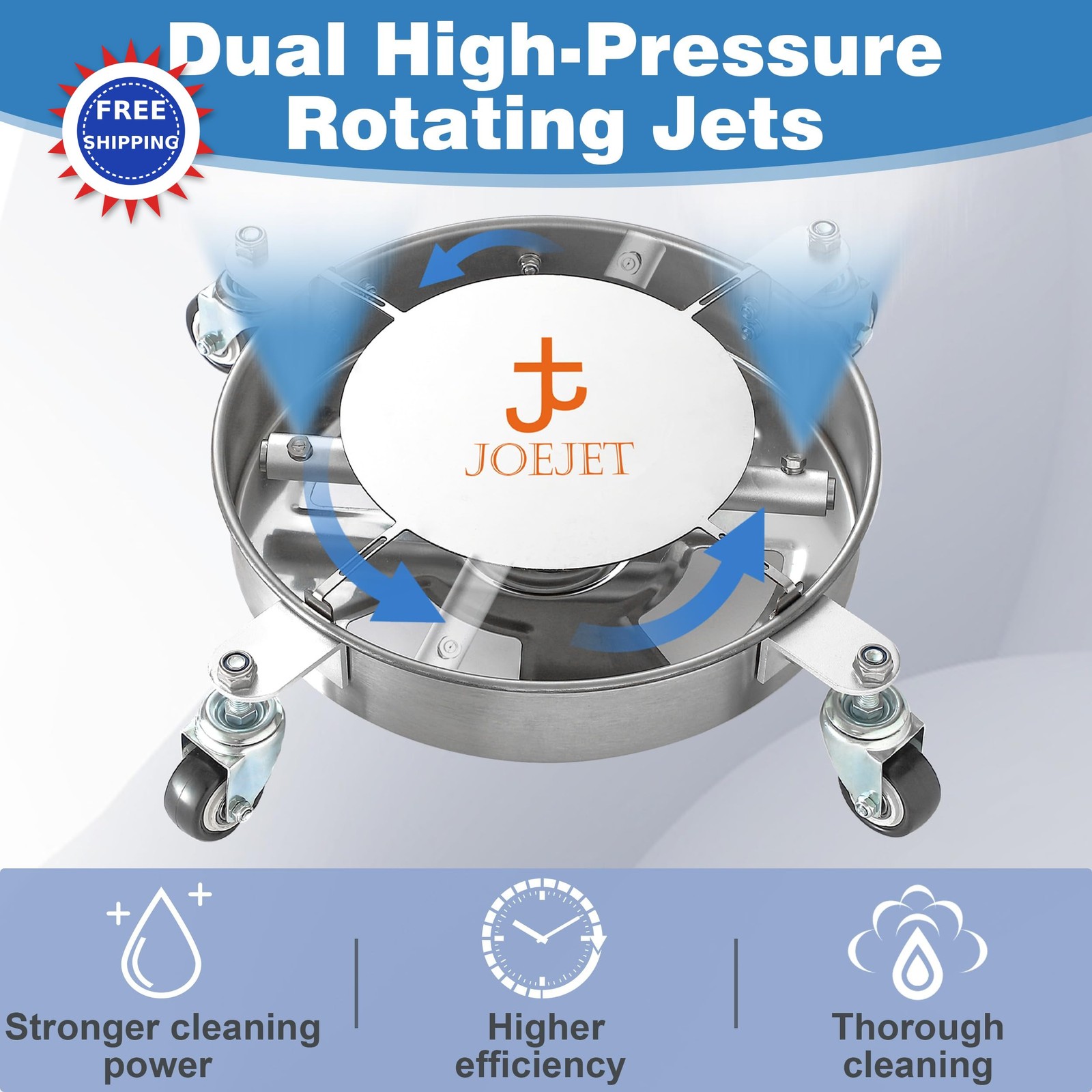 Undercarriage Pressure Washer Attachment 14 Inch JOEJET Cleaner Wheels Power