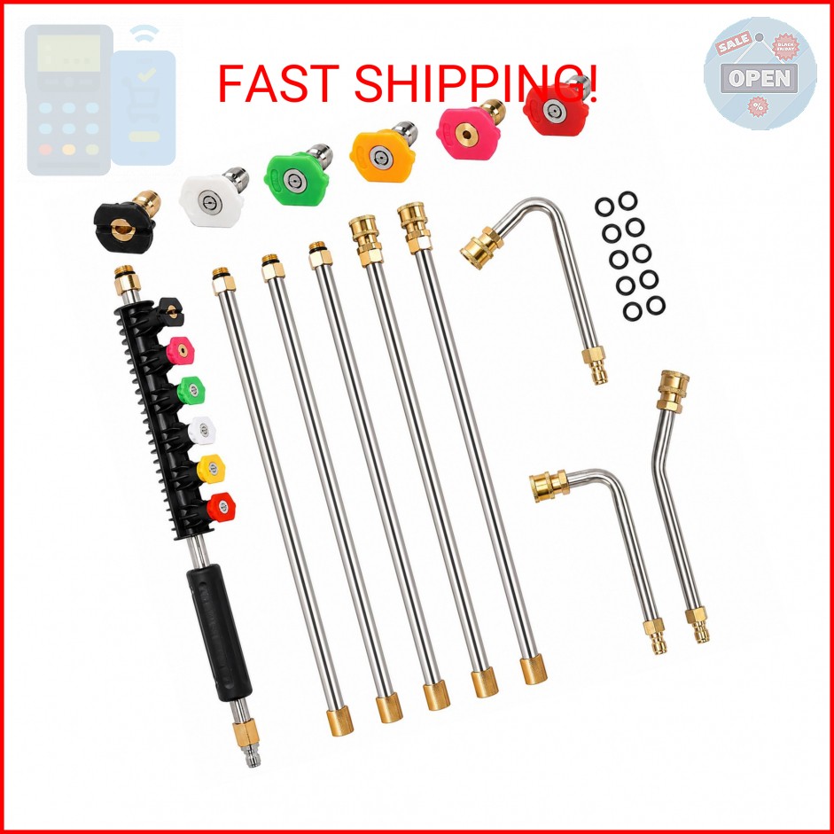 SEPLY Pressure Washer Extension Wand Upgrade, 9 Pack Power Washer Lance with 6 N