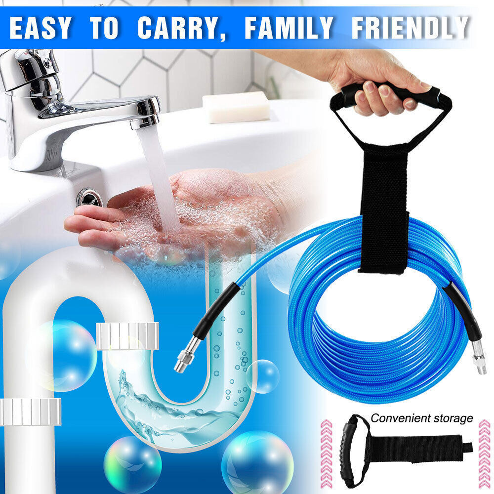 50FT 1/4″ M-NPT 5800PSI Drain Cleaner Hose Sewer Jetter Kit for Pressure Washer
