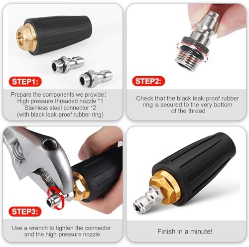 Pressure Washer Tips Turbo Nozzle Pressure Washer 4000 PSI Max Rotating Pressure