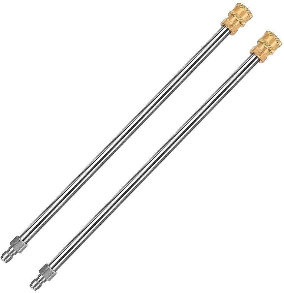 2pc Pressure Washer Extension Wand 32in 1/4 Quick Connect Spray Lance Rod Set