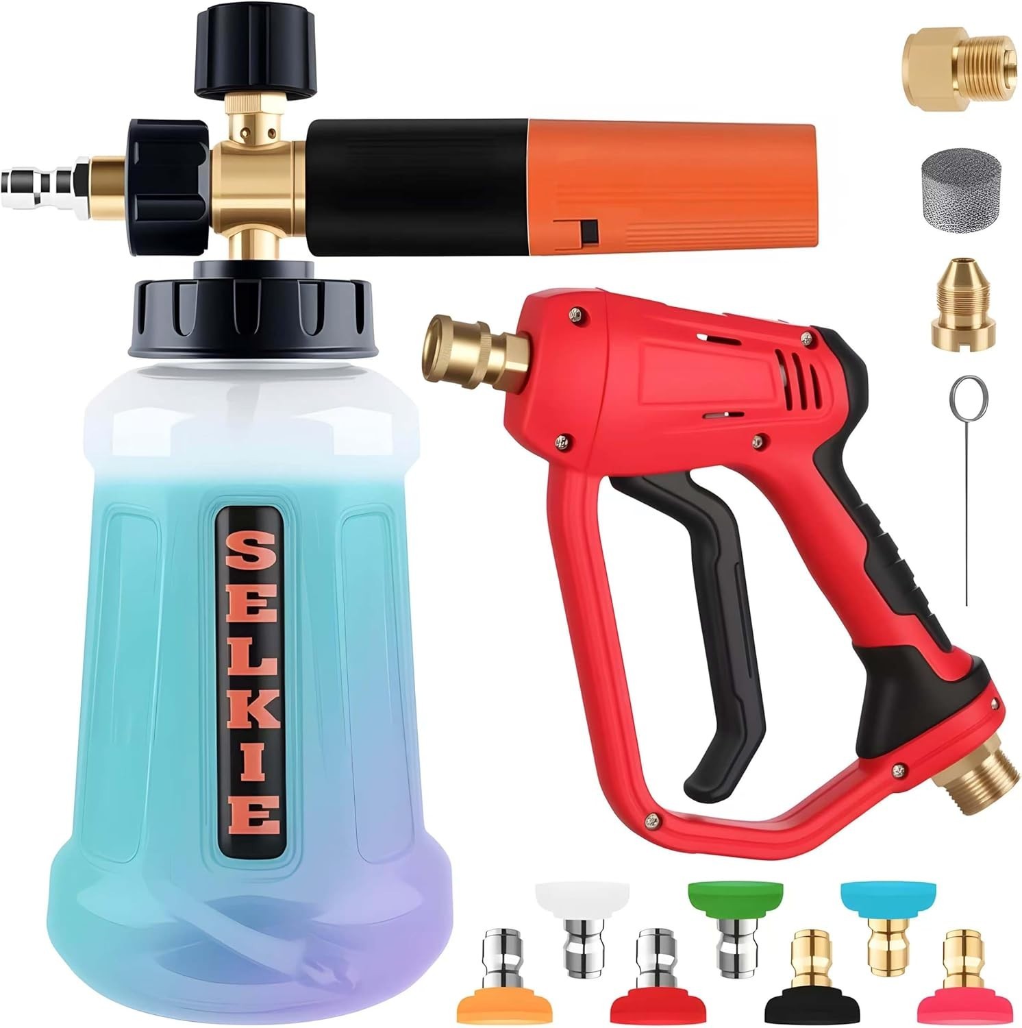 5000PSI Pressure Washer Gun with Foam Cannon, Pressure Washer Sprayer Gun wit…