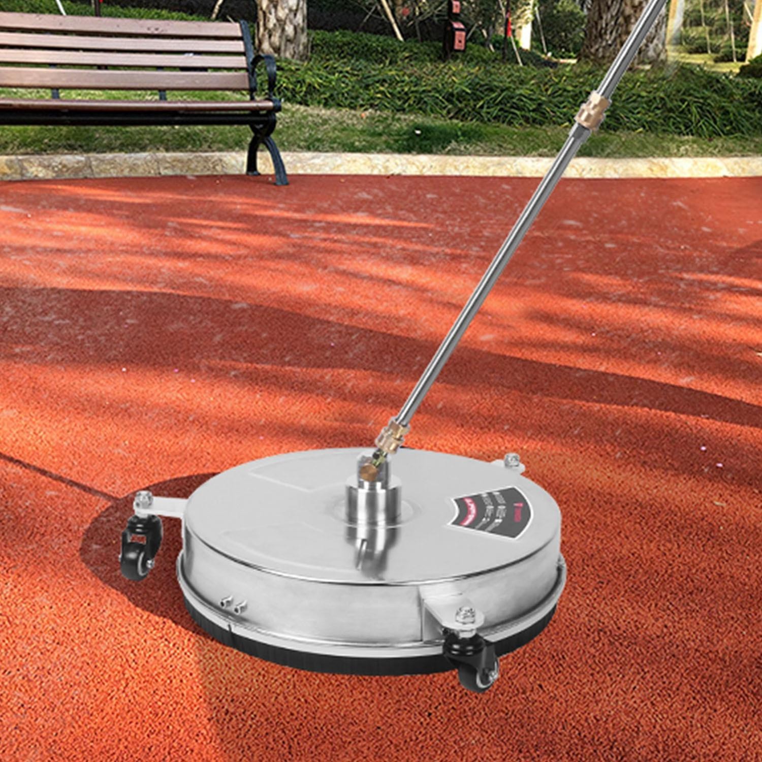 15″ High Pressure Washer Flat Surface Cleaner 4000PSI Stainless Steel Disc Broom