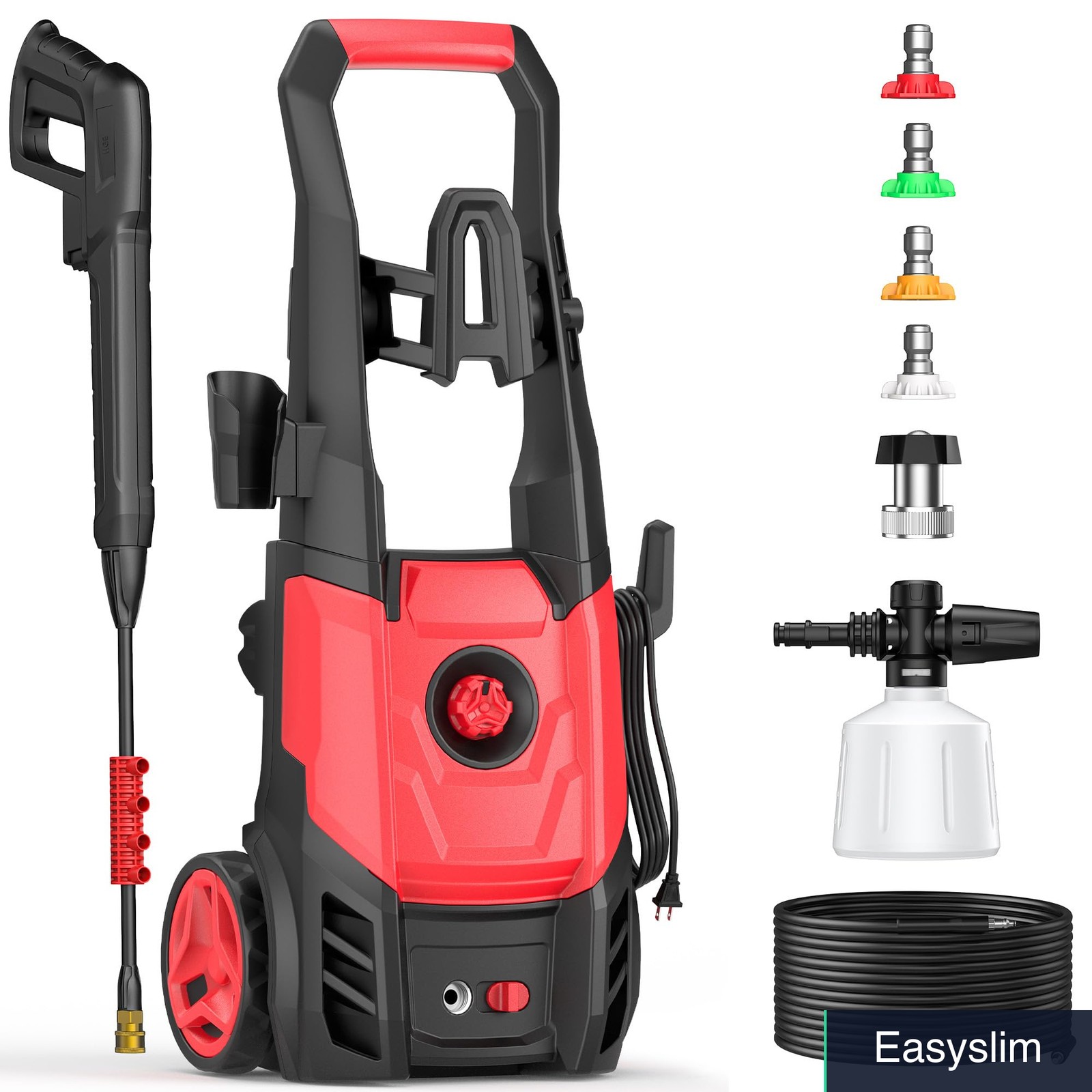 Electric Pressure Washer 2.5 GPM Foam Cannon 4 Nozzles 20FT Hose