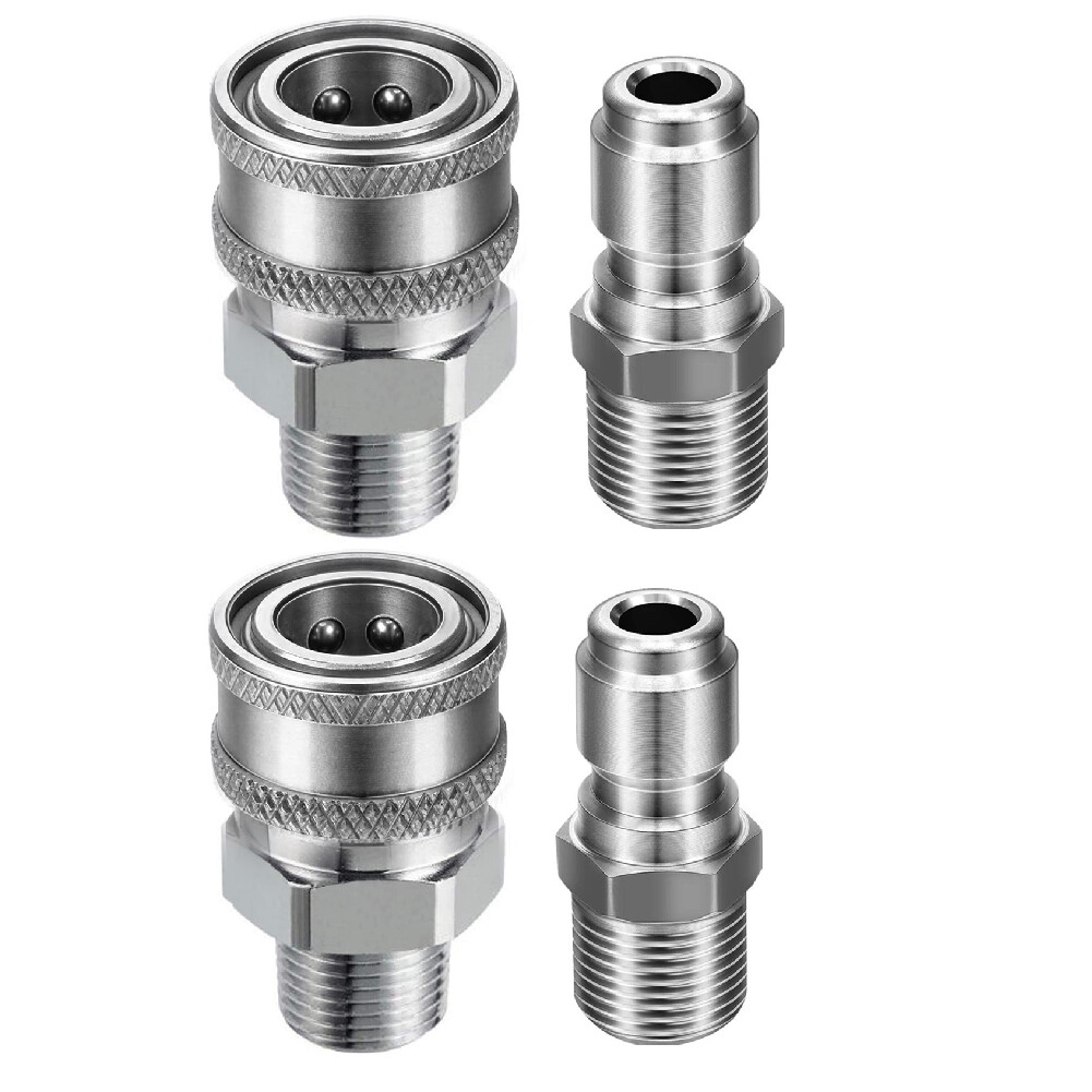 4 PACK 3/8’’ Pressure Washer Adapter Set, Quick Connect Kit 5000PSI