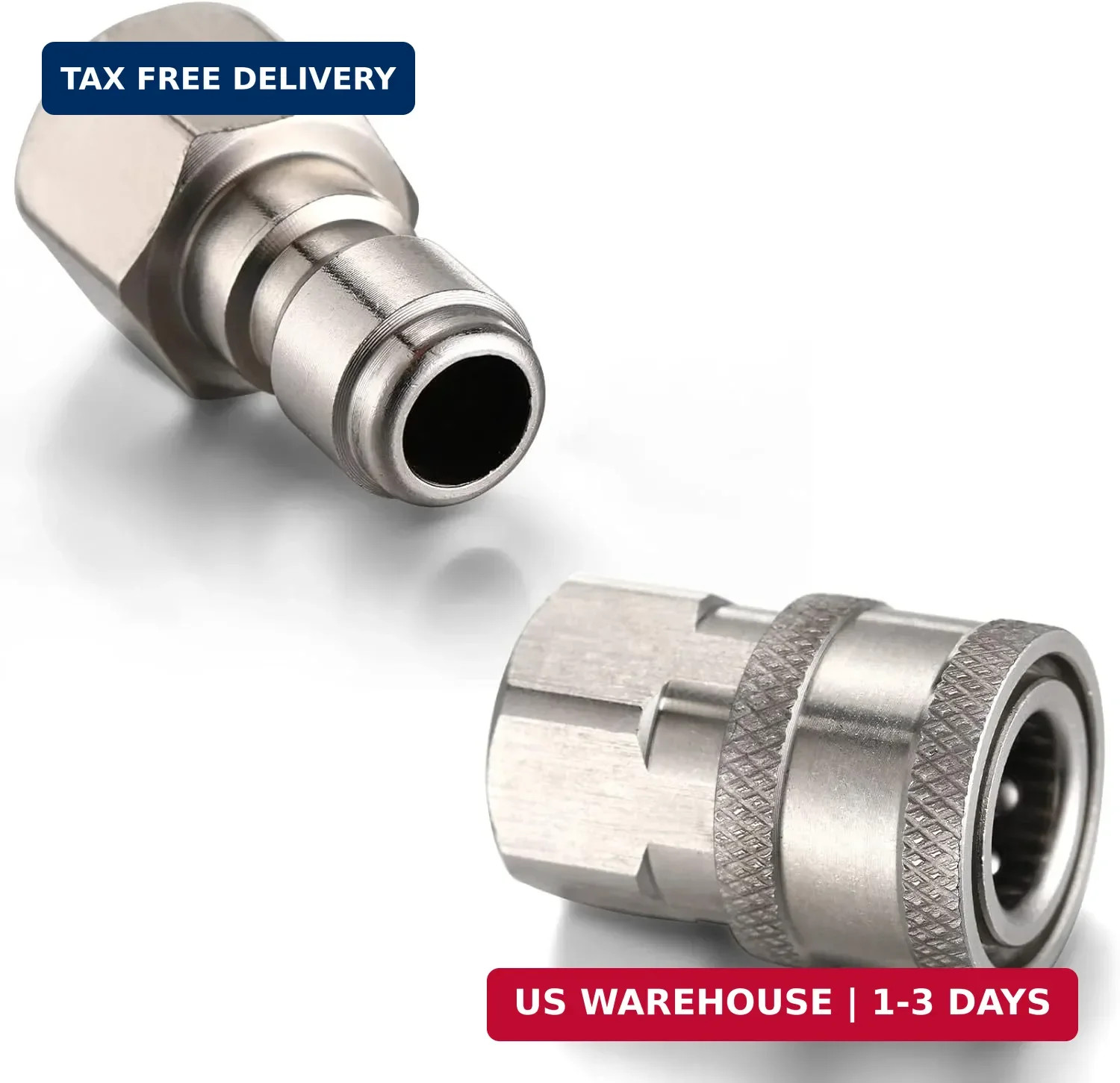 4 Sets NPT 1/4 Inch Pressure Washer Coupler Quick Connect Plug Male Fem