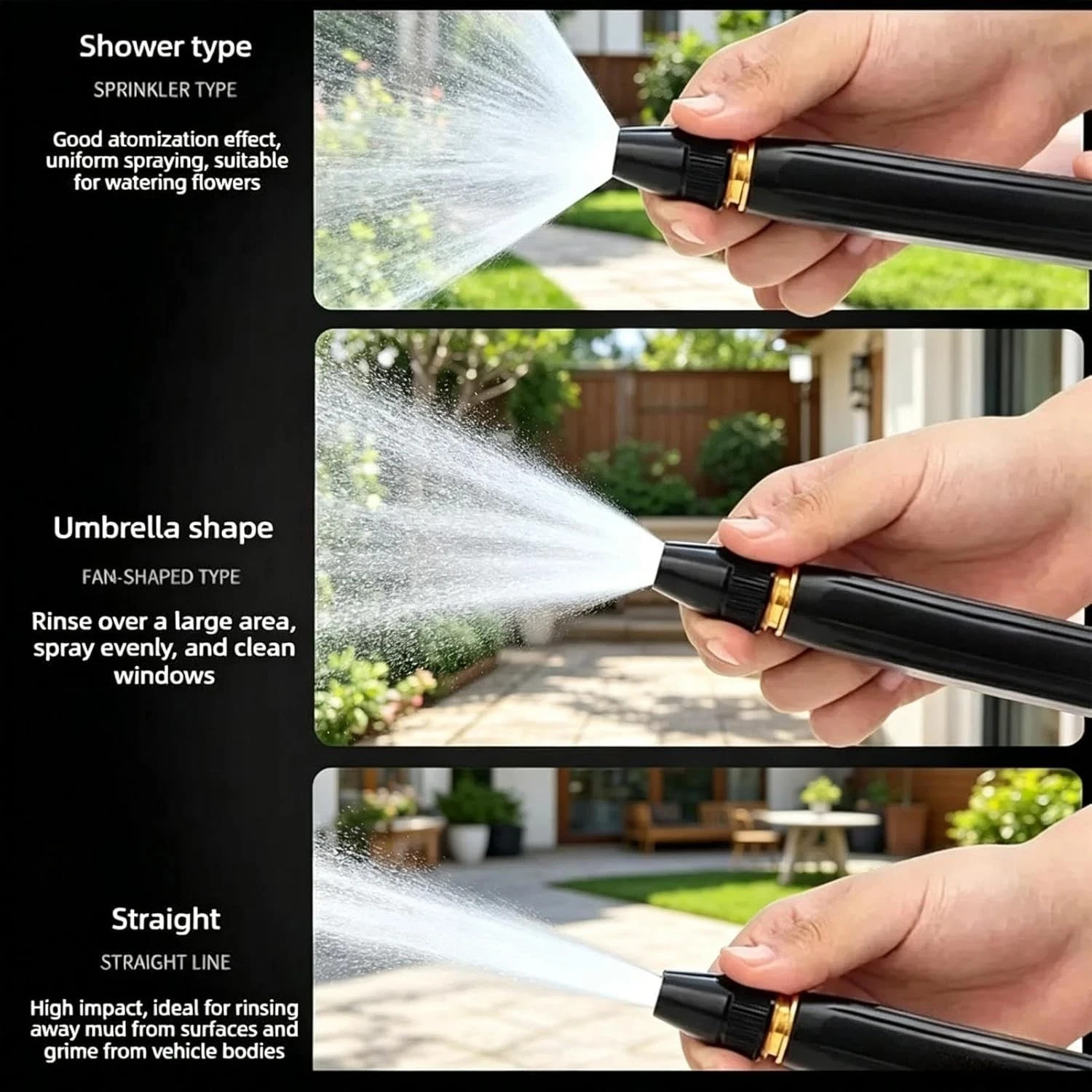 Larnto High Pressure Hose Nozzle Water Gun for Car Wash Garden Pressure Booster