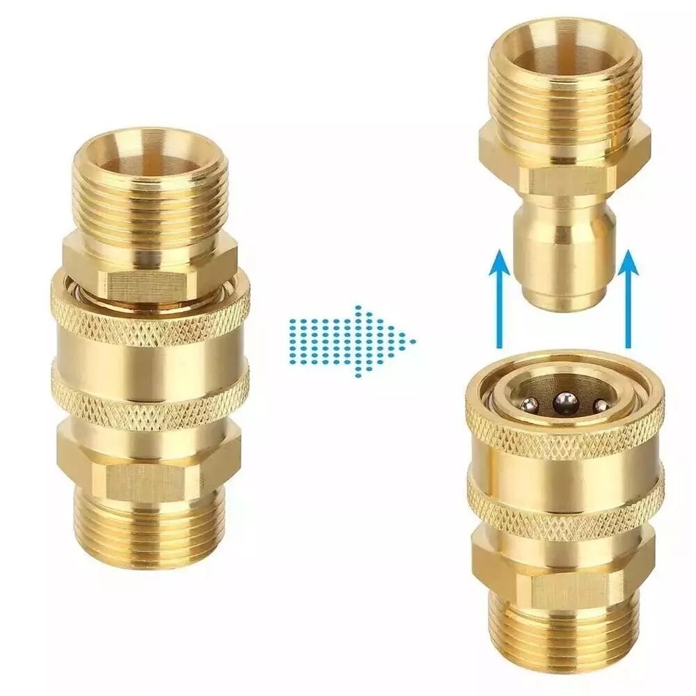 4PCS Pressure Washer Adapter Set Quick Disconnect Kit M22 Swivel 3/8” Connects
