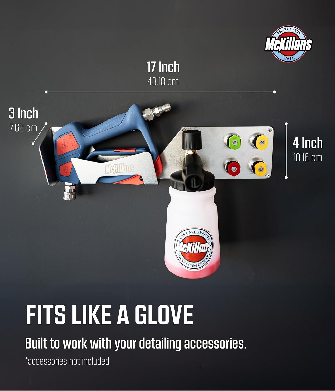 304 Stainless Wall Organizer – Pressure Washer Gun & Foam Cannon Holder