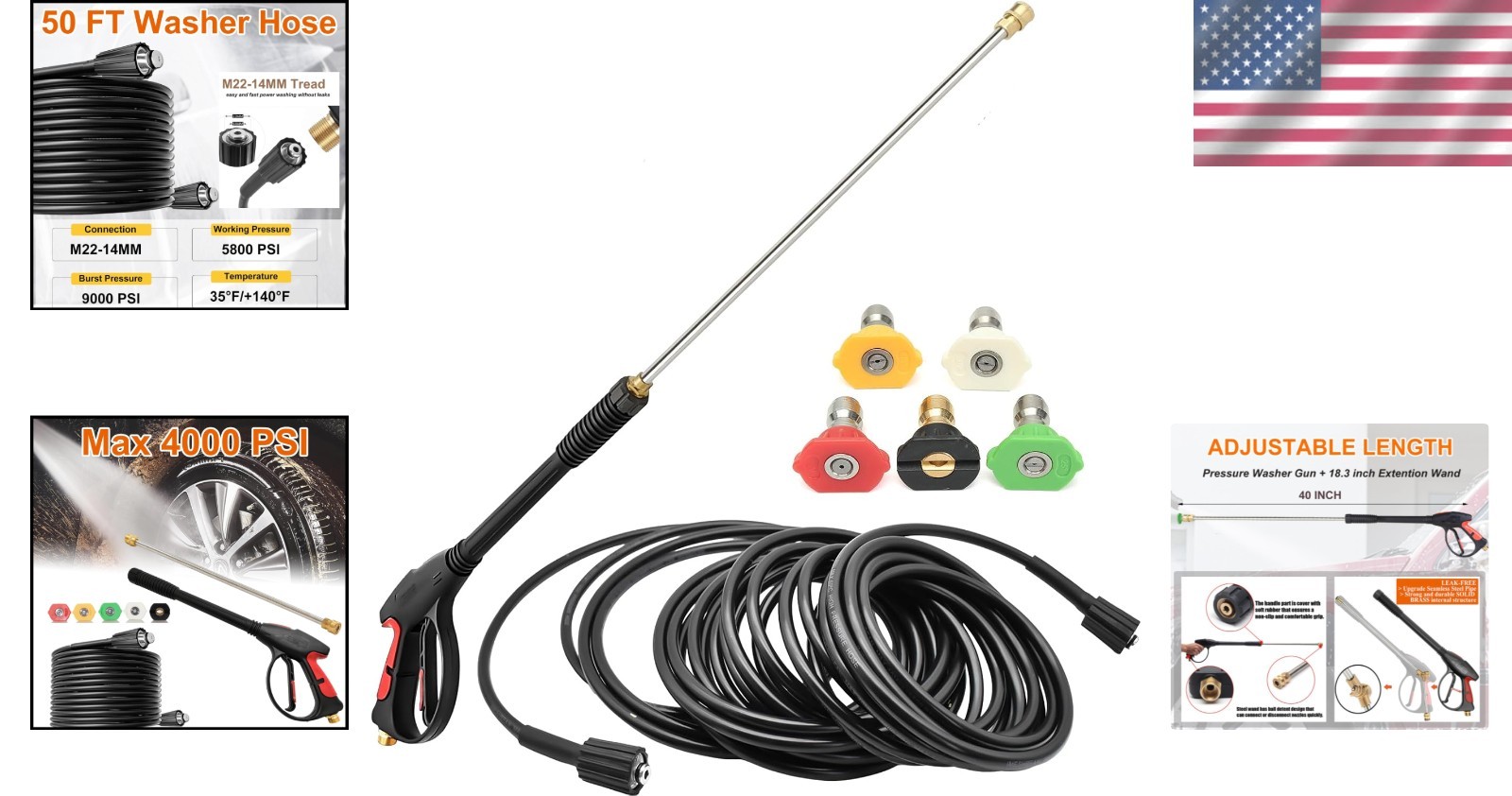 Pressure Washer Gun and Hose Kit