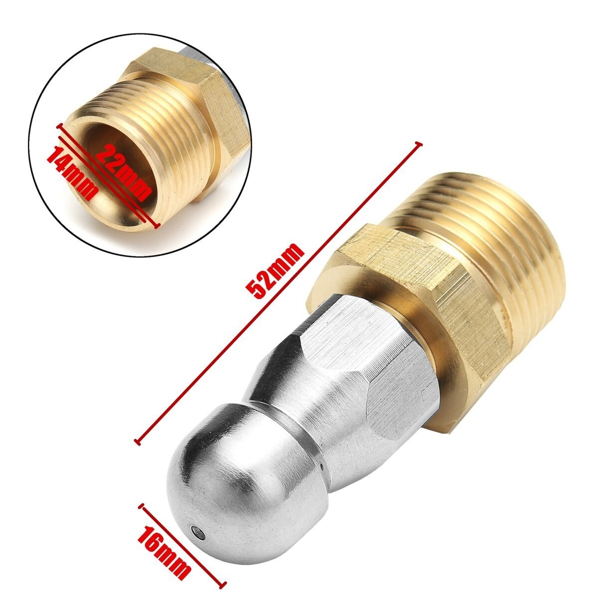 1Piece Accessories Tool Pipe Dredger Nozzle Unclog Nozzle 1 Front 3 Rear
