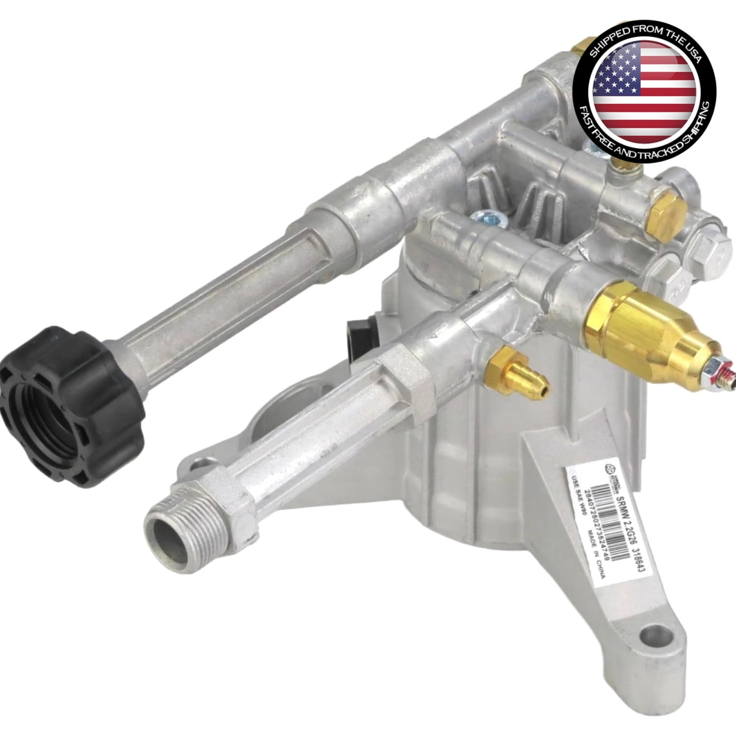 Pressure Washer Water Pump 2600 PSI 2.2 GPM Aluminum Fits Troy-Bilt 020344