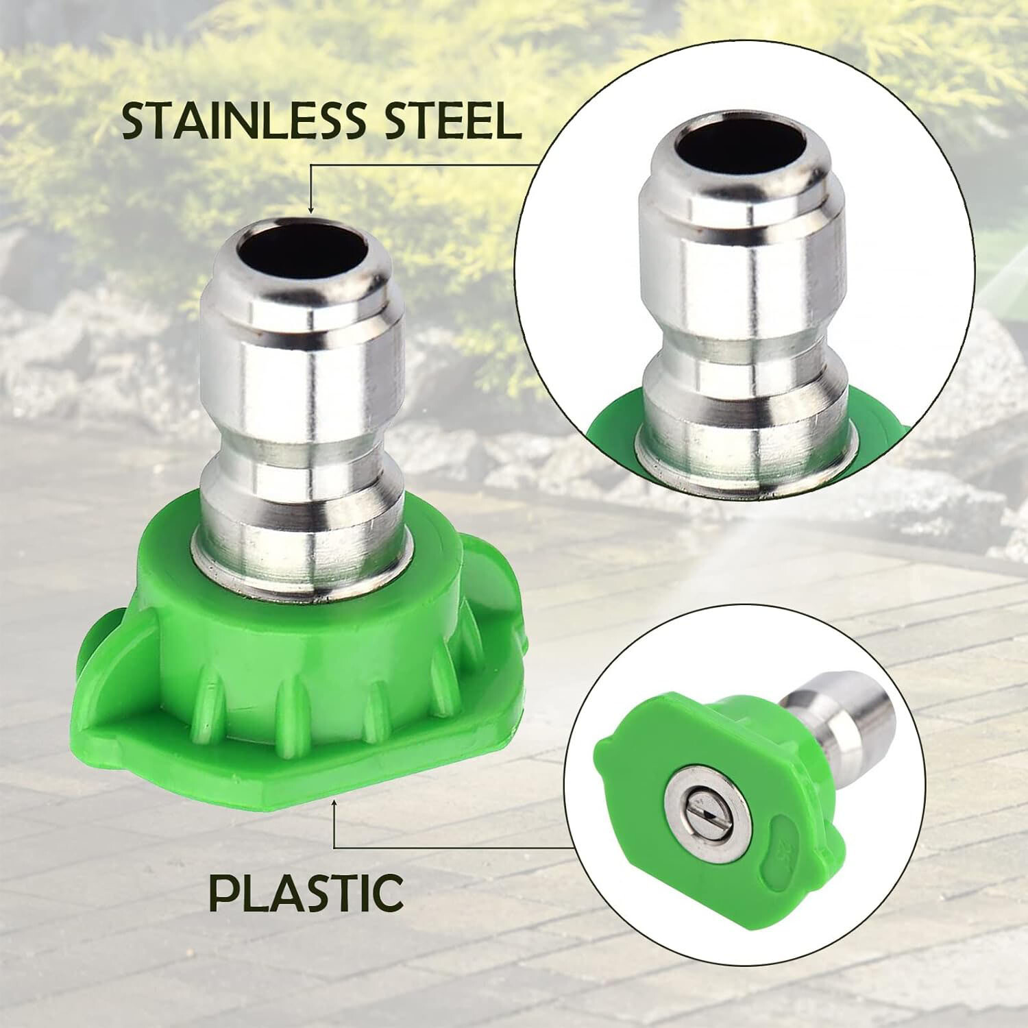 5pcs Quick Connect 1/4 Set Pressure Washer Nozzles Versatile Cleaning Spray Tips