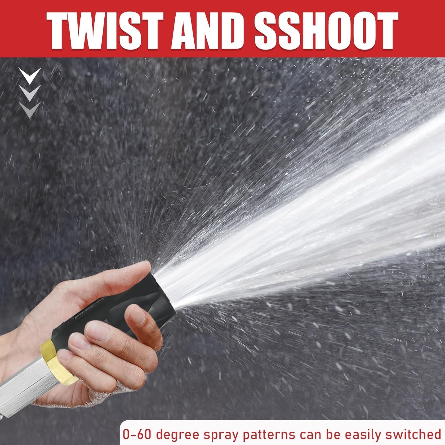 3-7 GPM M5 Twist Nozzle, Adjustable Downstream Soft Wash Nozzle, Rotate 60 Degre