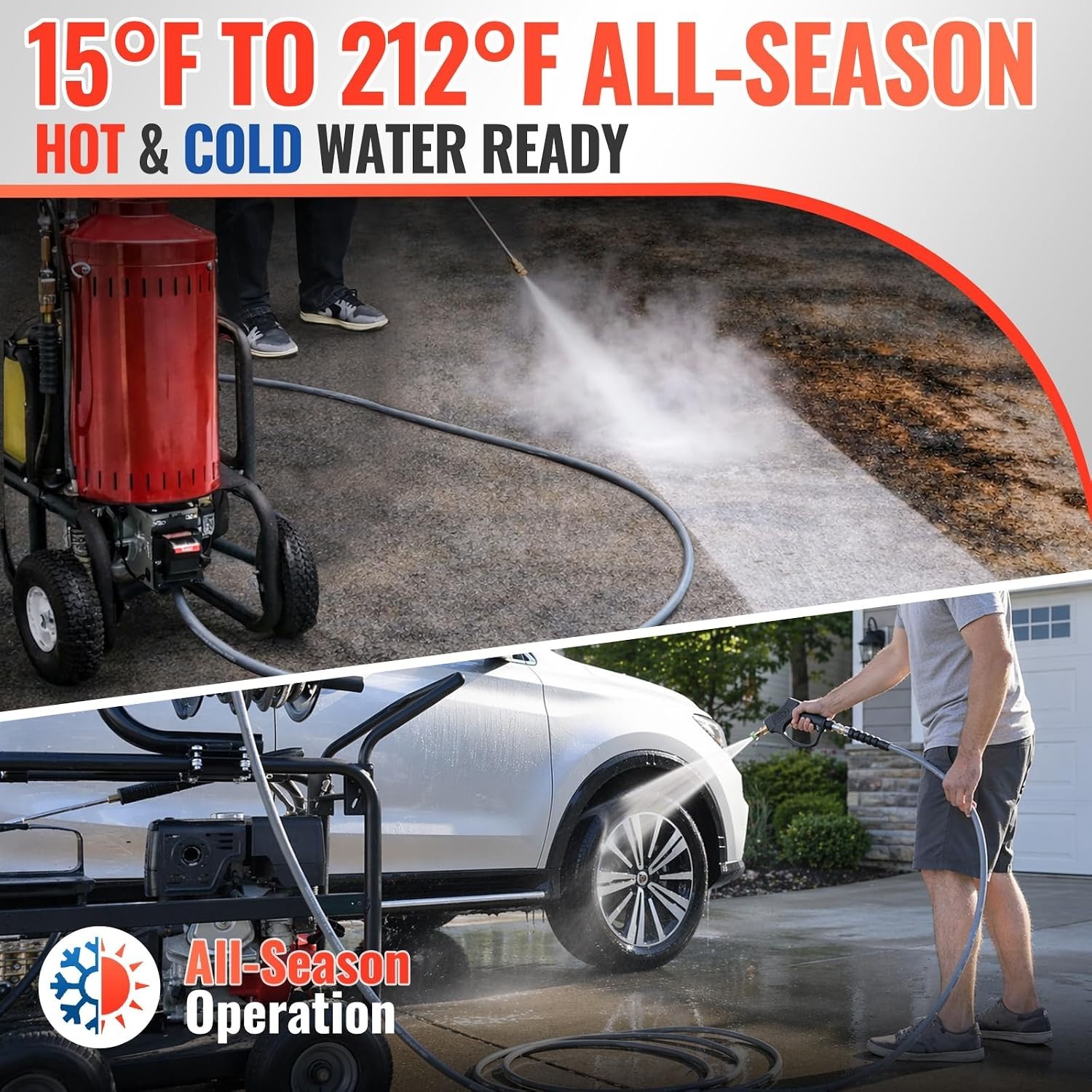 50FT 4000 PSI Steel Wire Braided Hot Water Power Washer Hose