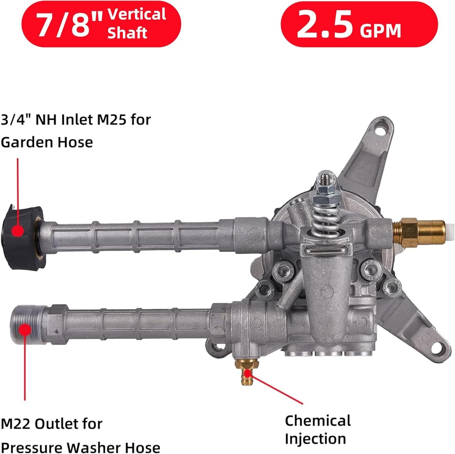 Vertical Pressure Washer Pump 2600-3000 PSI 2.5 GPM for Troy Bilt & Craftsman