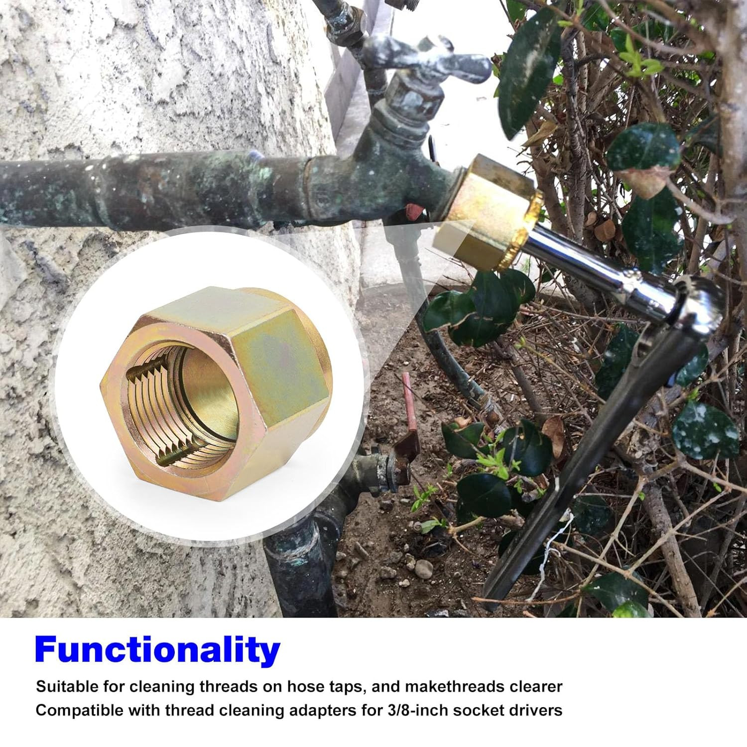 05265 Thread Cleaner Garden Hose Thread Cleaner Faucet Thread Repair Tool for