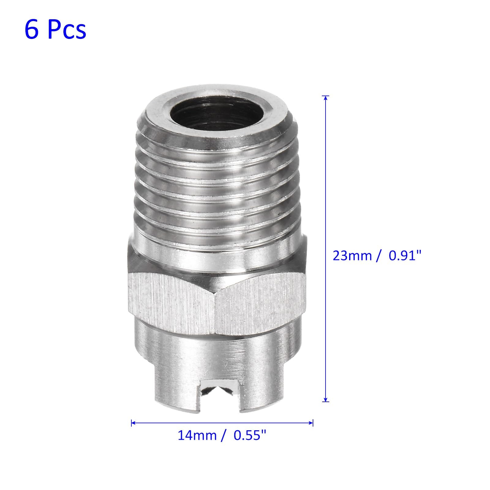 6-Pack Flat Fan Spray Tip, 65 Degree 1/4BSPT Stainless Steel Pressure Washer …