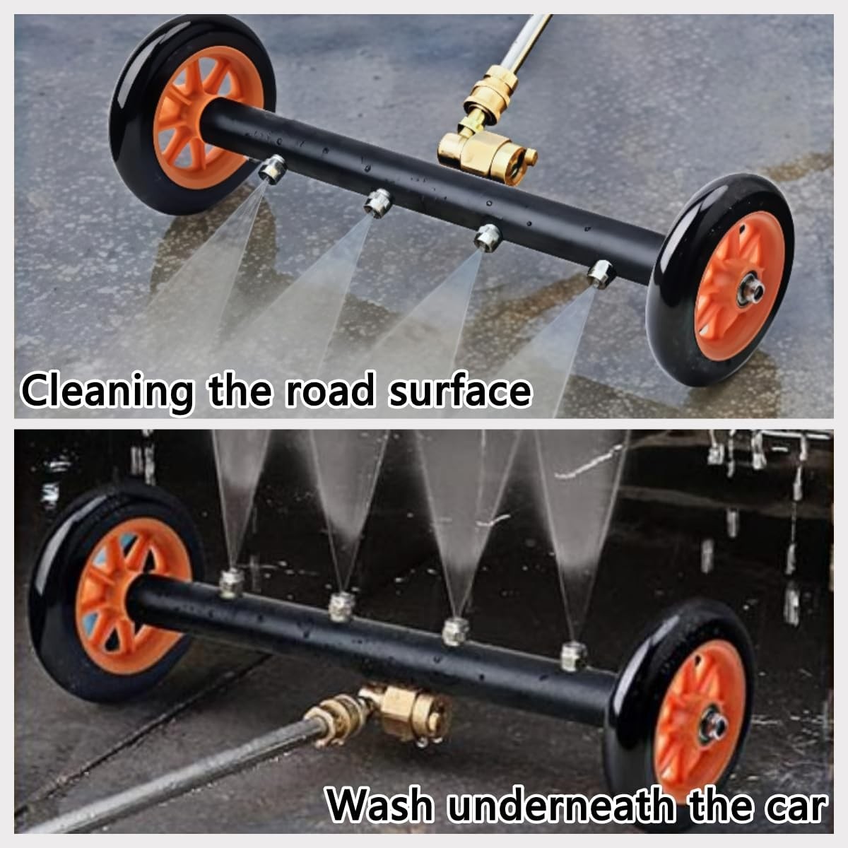 24″ Pressure Washer Water Broom Undercarriage Cleaner Driveway Surface Cleaner