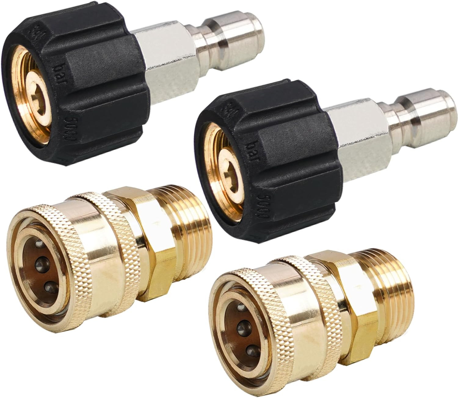 Pressure Washer Quick Connect Fittings M22 14Mm to 3/8 In Power Washer Adapter,