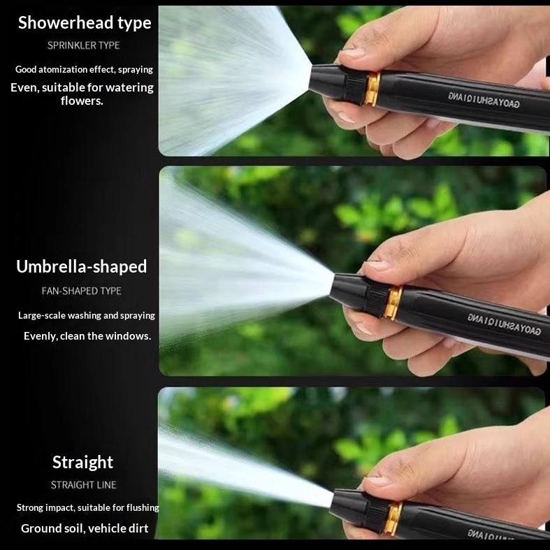 High Pressure Water Hose Nozzle Adjustable Garden Sprayer Car Wash Cleaning Tool