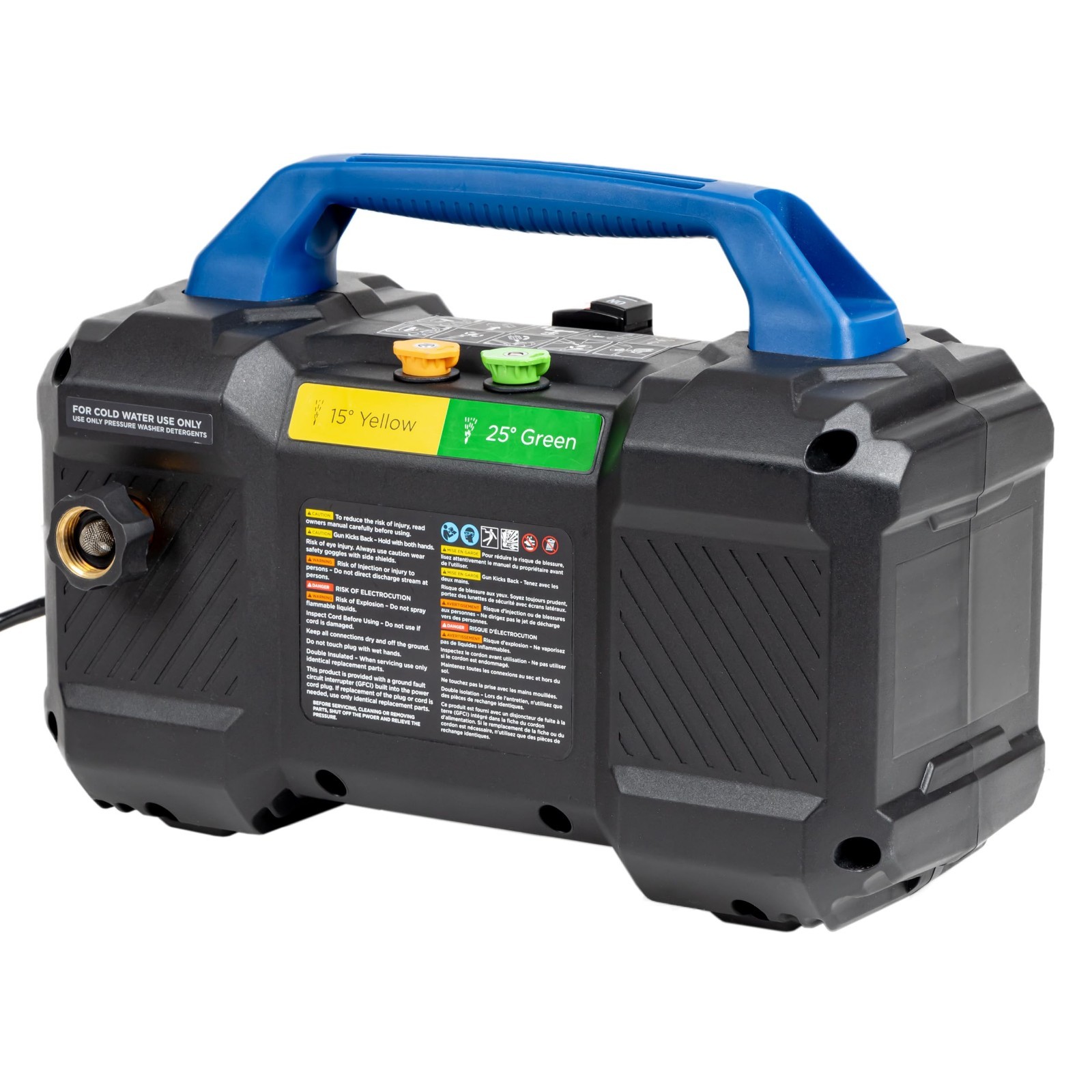 Electric Pressure Washer 2100 PSI 1.76 GPM, Foam Cannon, 3 Nozzle Set, Portable