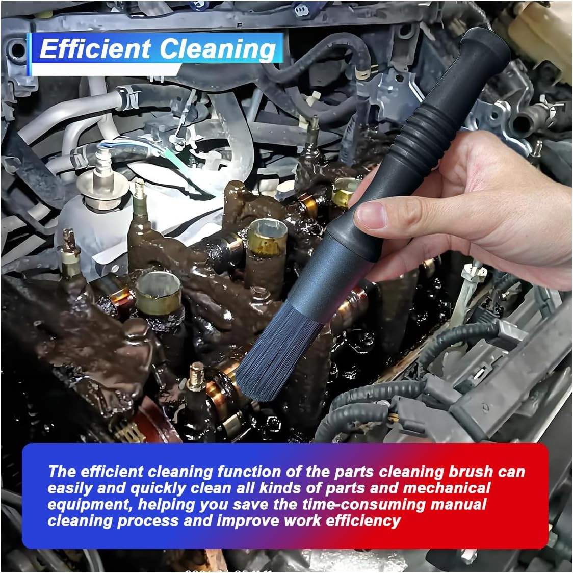 Car Parts Washer Brush, Bullet Head Parts Cleaning Brush for Cleaning Car Interi