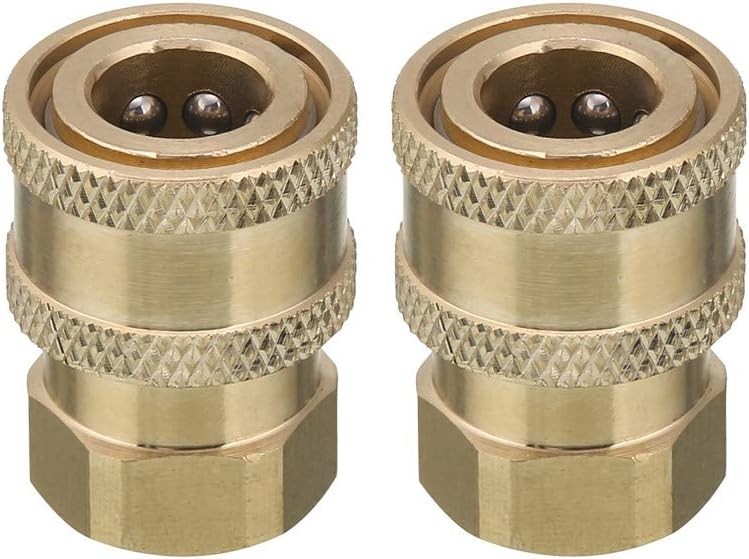Heavy-Duty Brass Fittings for Pressure Washers, 2-Pack Quick Connect Couplings
