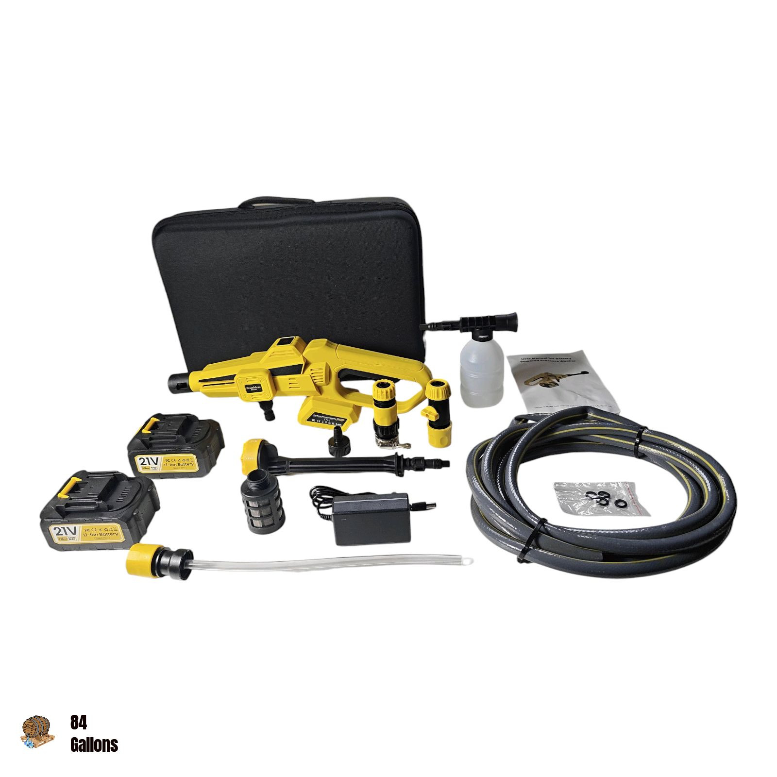 Handheld Cordless Pressure Washer with 2 x 4000mAh Batteries & Max 652 PSI