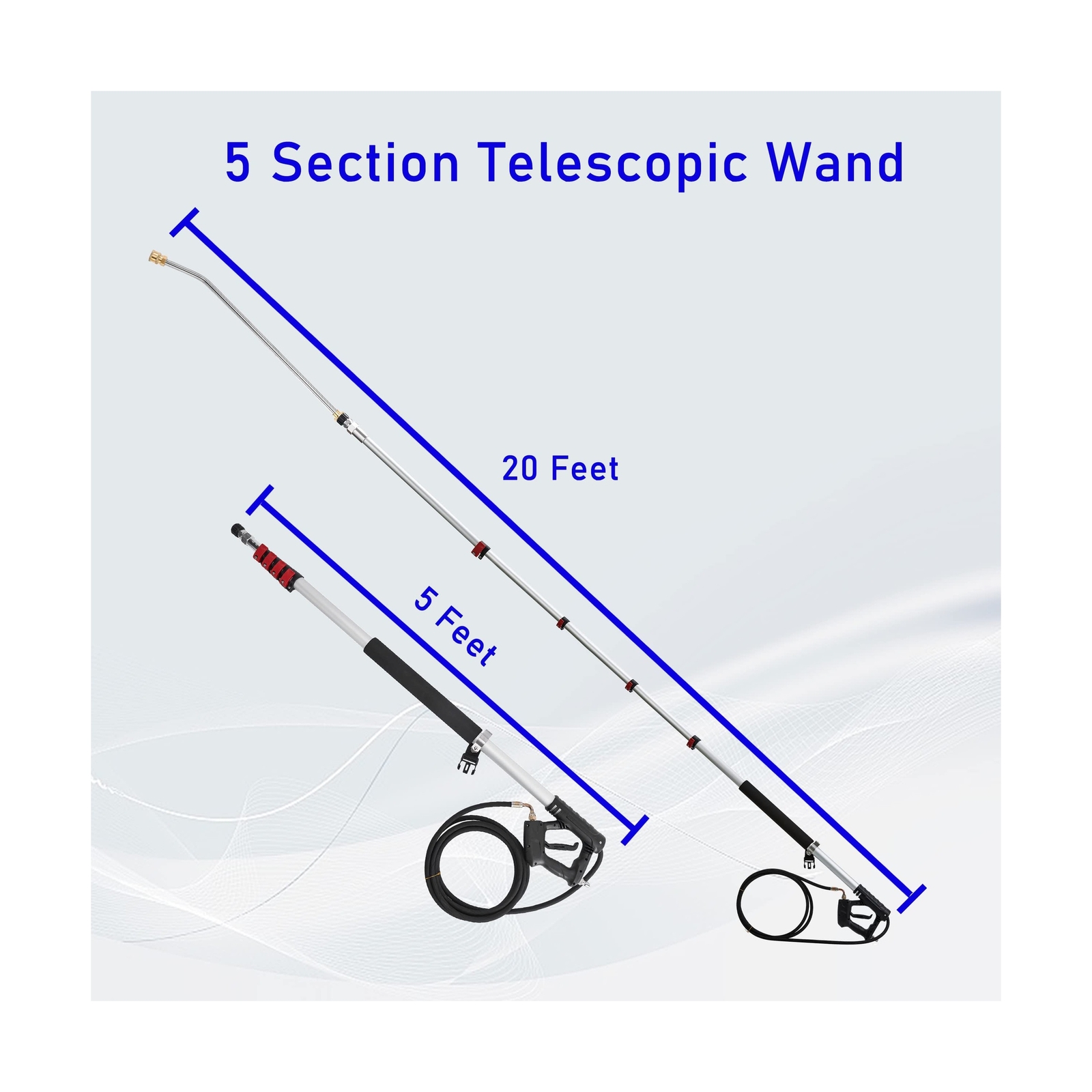M MINGLE Telescoping Pressure Washer Wand, 20 Feet Aluminum High Power Washer…