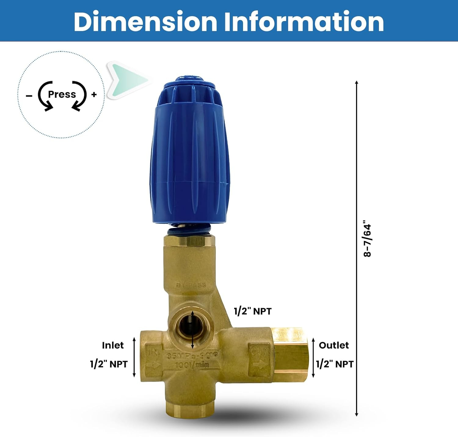 Upgraded V.B 85/310 Unloader Valve Pressure Washer Pump with Knob, Replace for Y