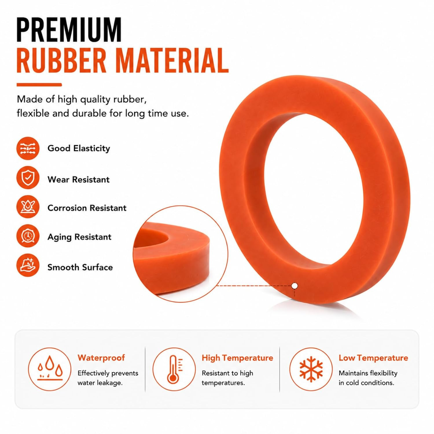 Garden Hose Washers 80 Pack Heavy Duty Red Rubber Gasket 3/4 Inch Spigot Seal